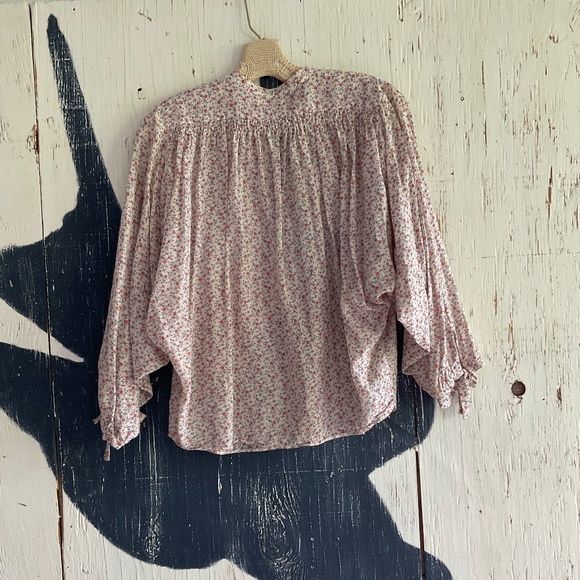 DOEN O’KEEFFE BLOUSE IN PEACH MATHRAS GARDEN FLORAL SZ: S - Picture 8 of 12